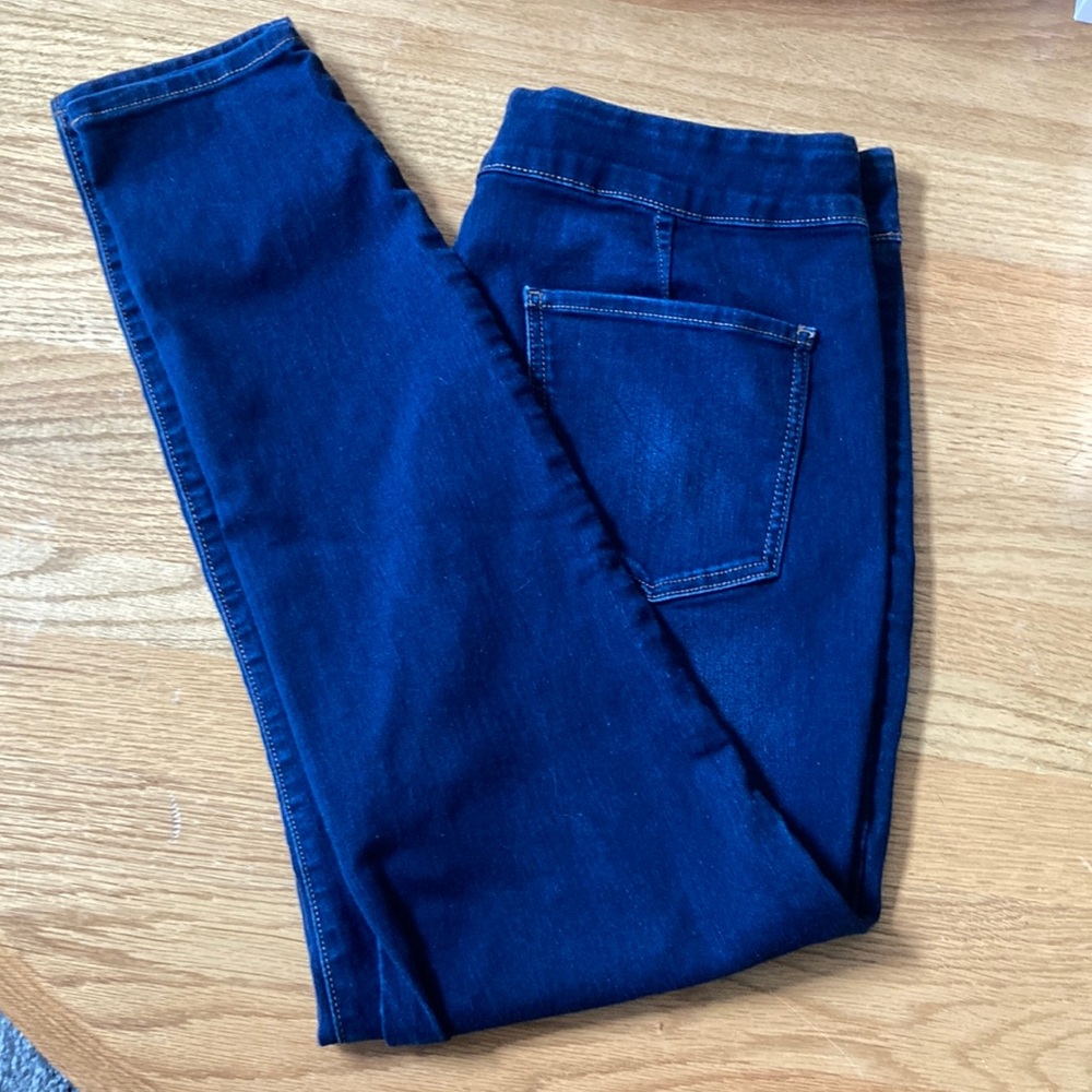 Skinny Jeans High Rise Pull on Dark Wash Blue Women’s XL